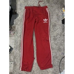 adidas Originals Adicolor Superstar Sweat Track Pants Red &White  Men's L (hole)